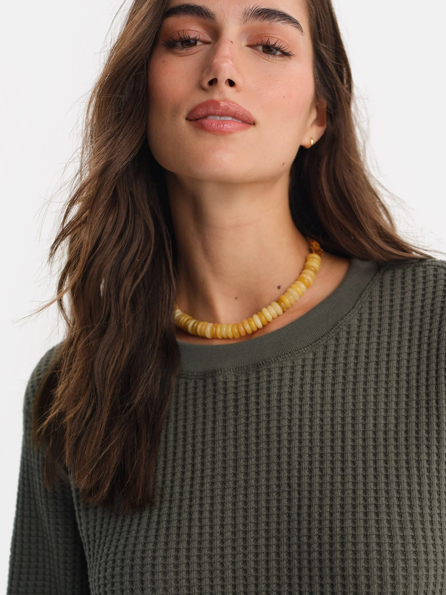 Organic Waffle Crew Top 2