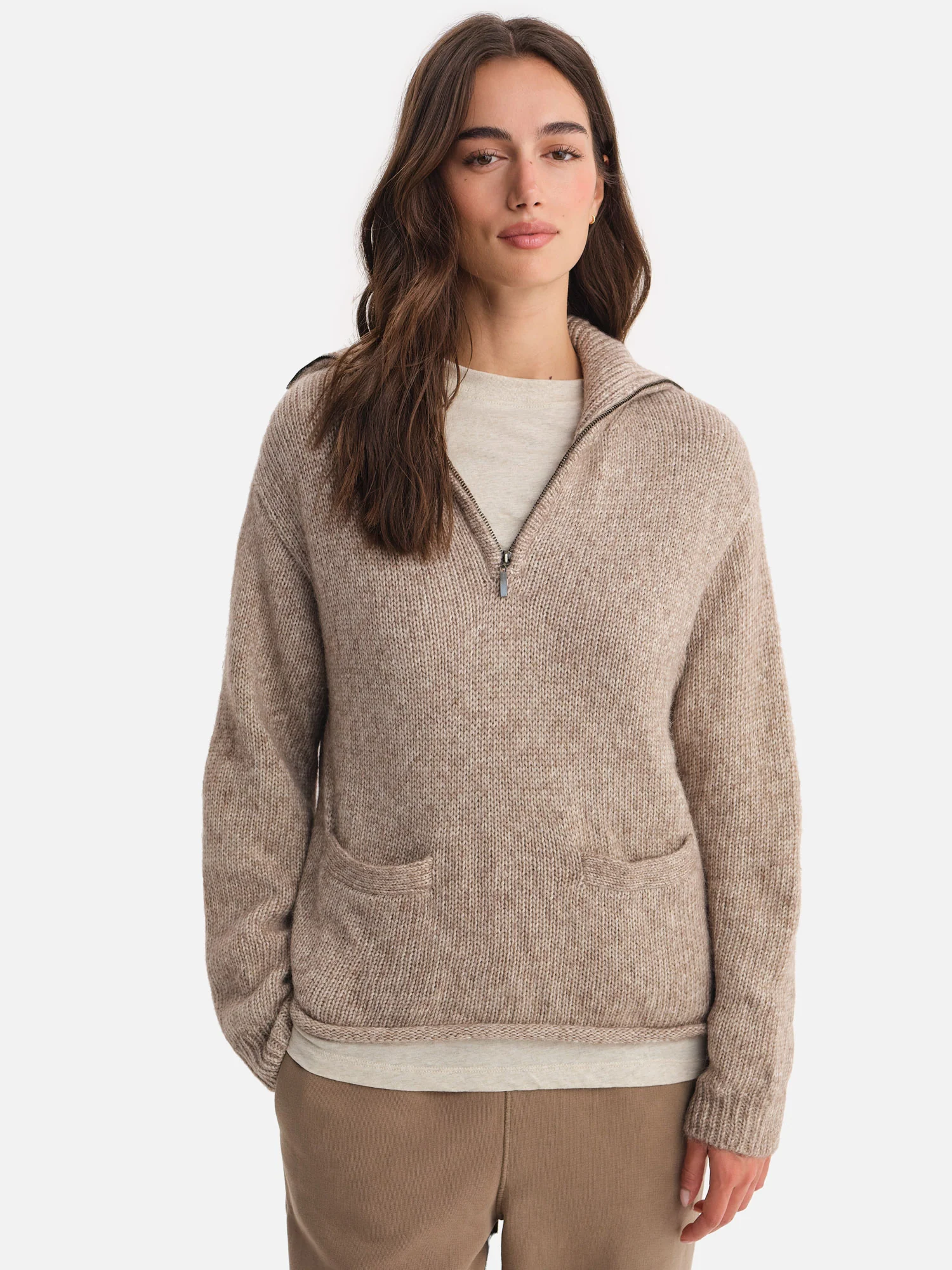 Luxe Alpaca Half-Zip Sweater