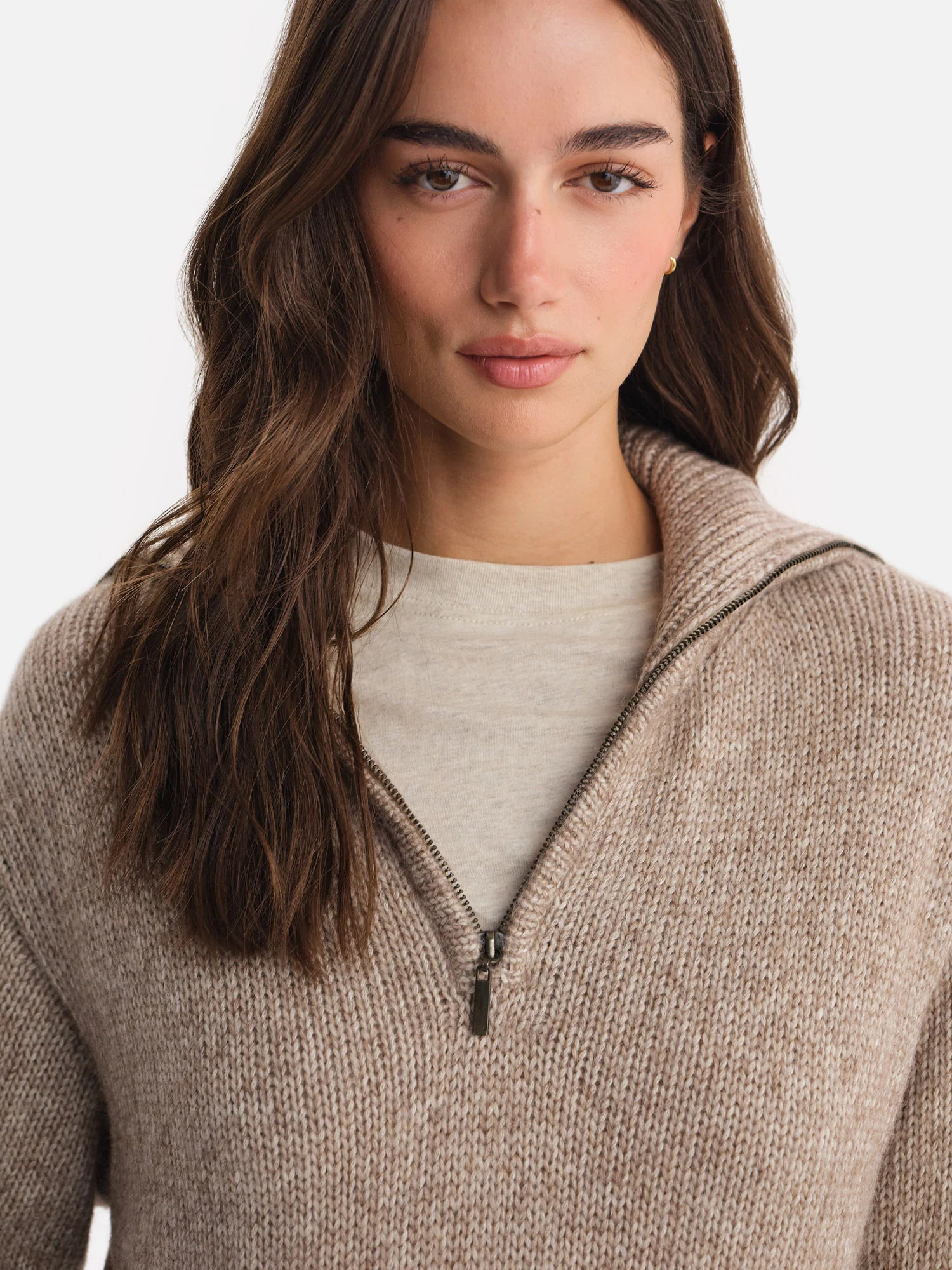 Luxe Alpaca Half-Zip Sweater 2