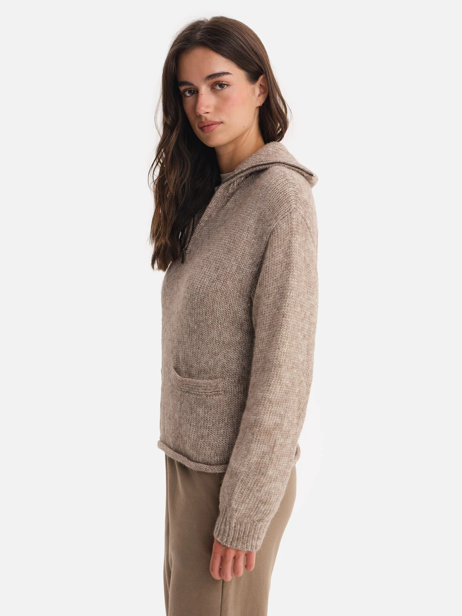 Luxe Alpaca Half-Zip Sweater 3
