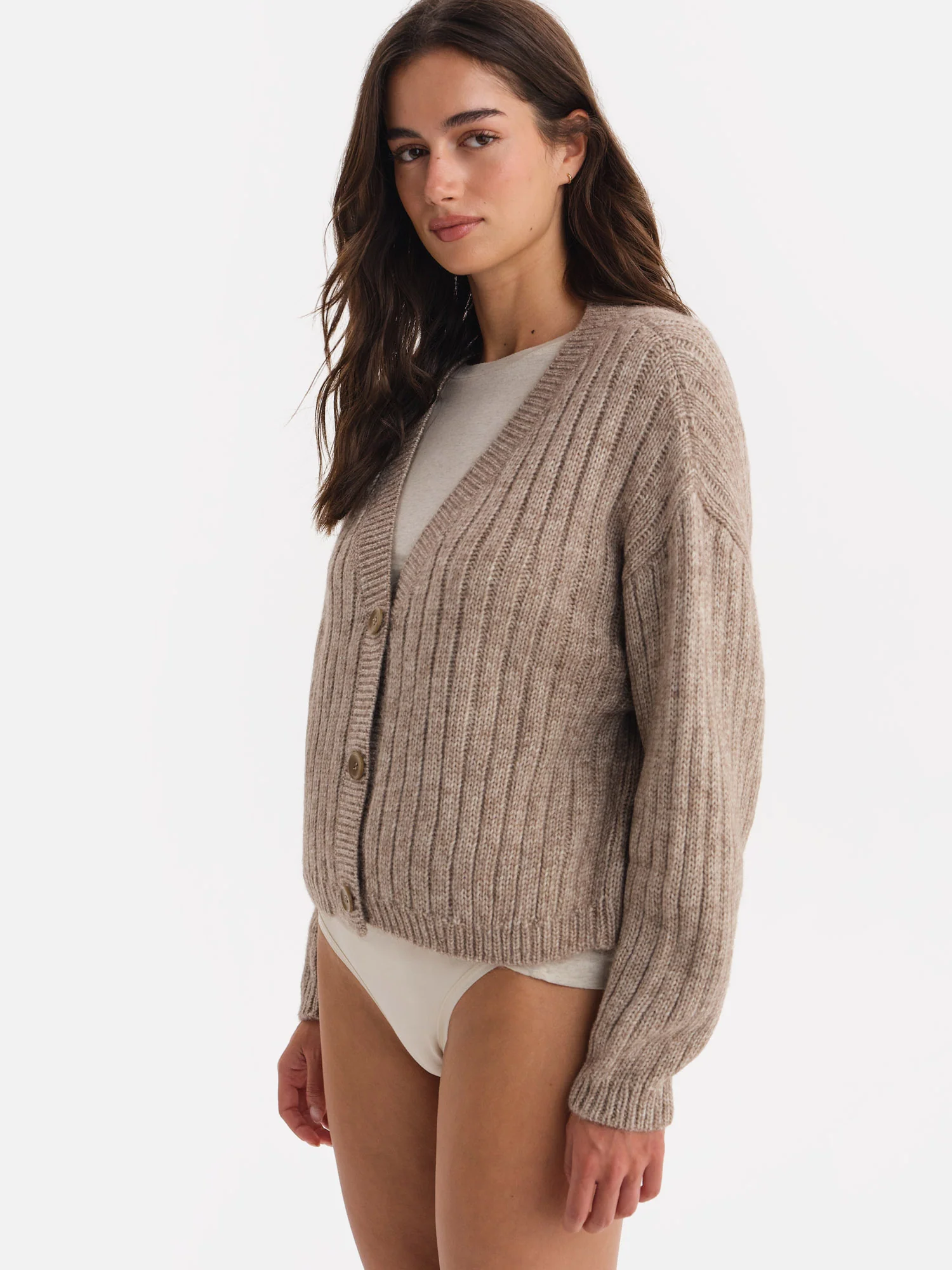Luxe Alpaca Ribbed Cardigan 3